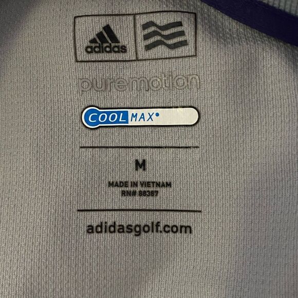 Adidas Mens Medium Polo Golf Shirt Puremotion Colorblock Preppy Coolmax Classic - Picture 2 of 8